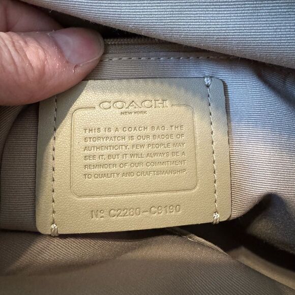 COACH Jules Hobo Leather Shoulder Handbag White C9190 - Picture 14 of 16